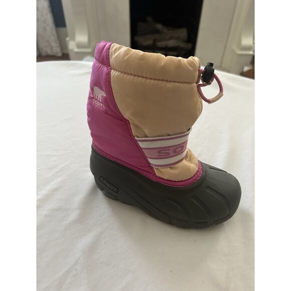 Sorel Flurry Snow Boots Childrens Size 11 Pink Tan Outdoor Winter Warm - Picture 4 of 10